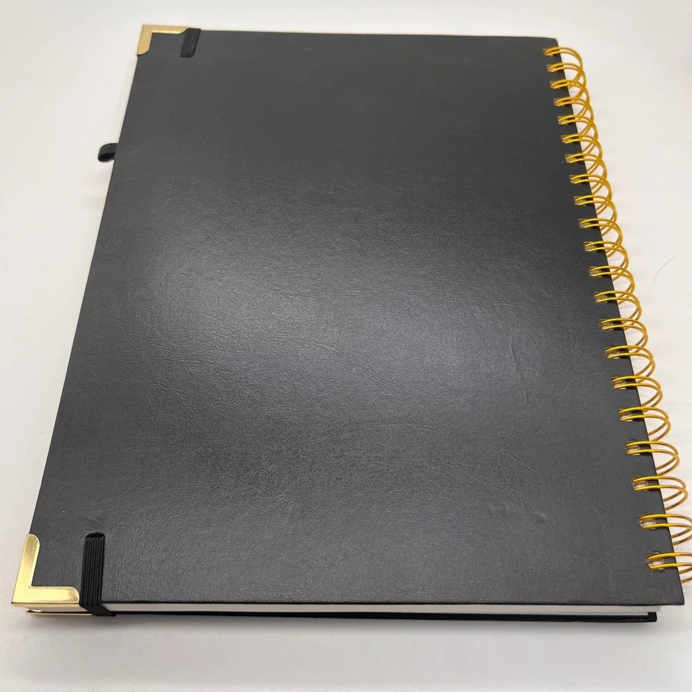 New Tree‎ Of Life Spiral Notebook Embossed Lined Journal Black Gold